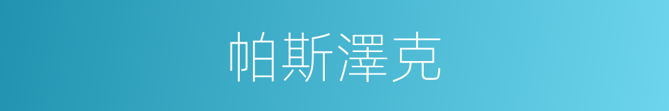 帕斯澤克的同義詞