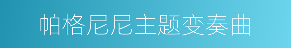 帕格尼尼主题变奏曲的同义词