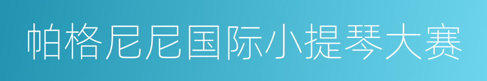 帕格尼尼国际小提琴大赛的同义词