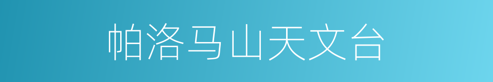 帕洛马山天文台的同义词