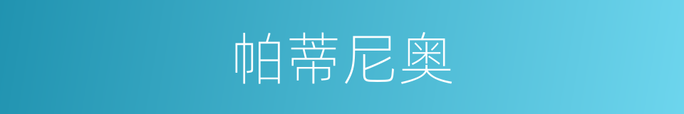 帕蒂尼奥的同义词