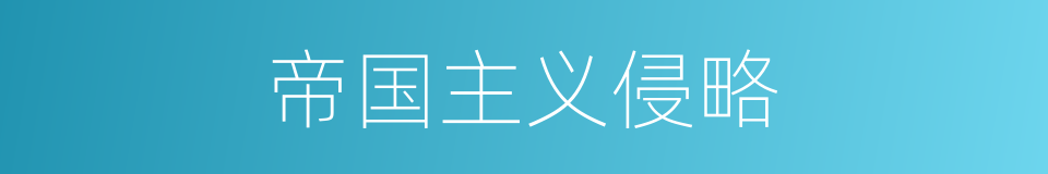 帝国主义侵略的同义词