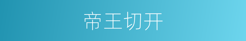 帝王切开的同义词