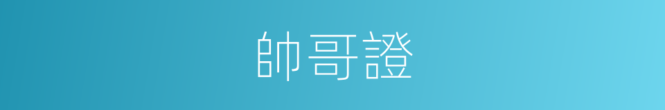 帥哥證的同義詞