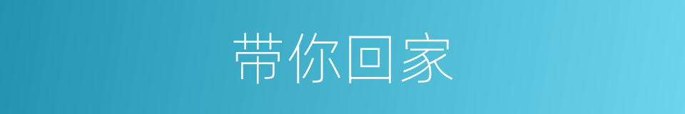 带你回家的同义词