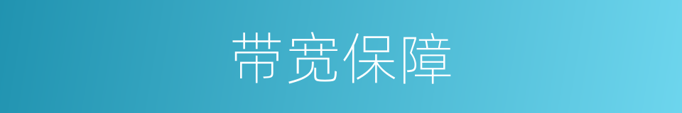 带宽保障的同义词