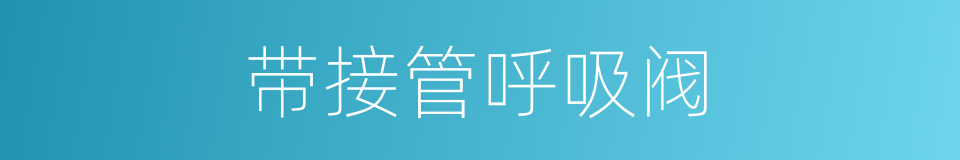 带接管呼吸阀的同义词