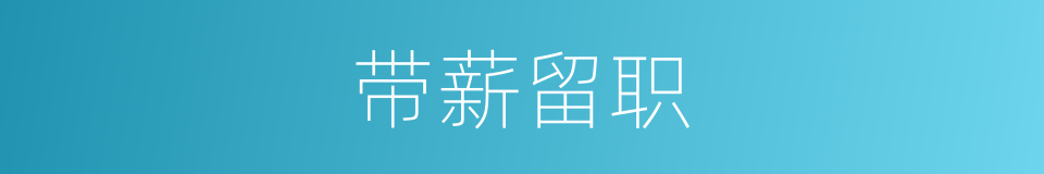 带薪留职的同义词