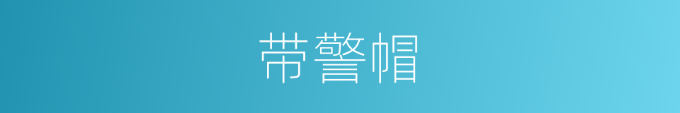 带警帽的同义词