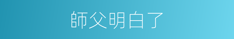 師父明白了的同義詞