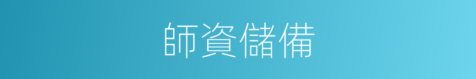 師資儲備的同義詞