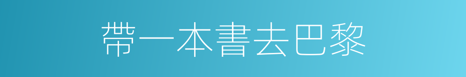 帶一本書去巴黎的同義詞