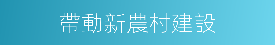 帶動新農村建設的同義詞