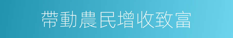 帶動農民增收致富的同義詞