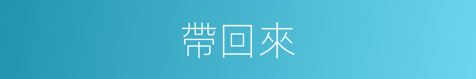 帶回來的同義詞