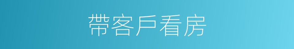 帶客戶看房的同義詞