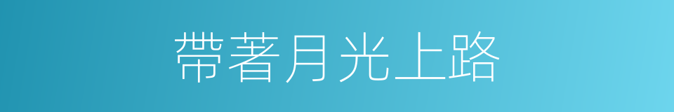 帶著月光上路的同義詞