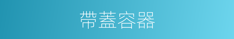 帶蓋容器的同義詞