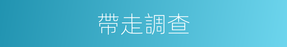 帶走調查的同義詞