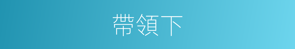 帶領下的同義詞