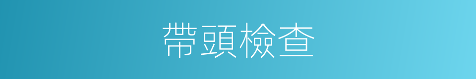 帶頭檢查的同義詞