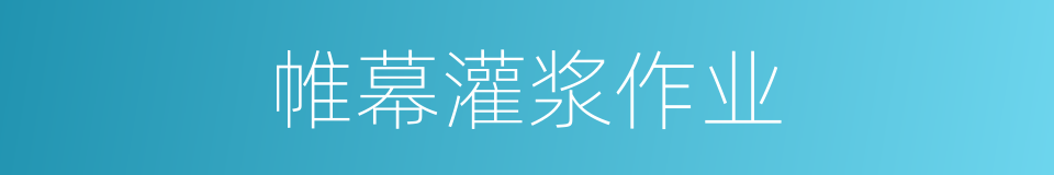 帷幕灌浆作业的同义词