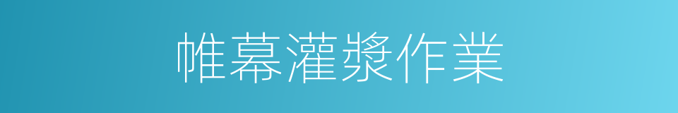 帷幕灌漿作業的同義詞