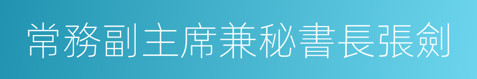 常務副主席兼秘書長張劍的同義詞