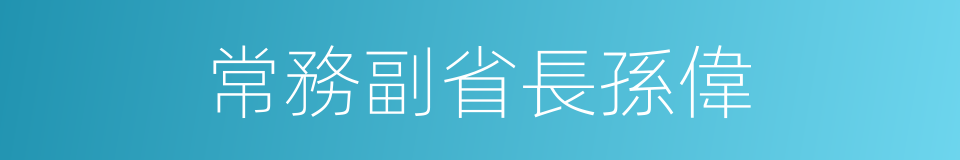常務副省長孫偉的同義詞