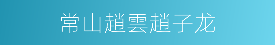 常山趙雲趙子龙的同義詞