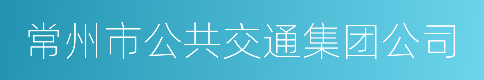 常州市公共交通集团公司的同义词