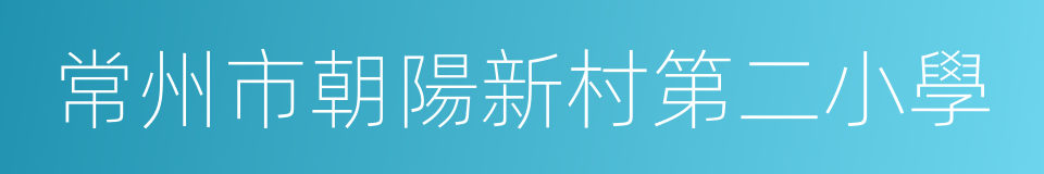 常州市朝陽新村第二小學的同義詞