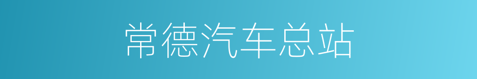 常德汽车总站的同义词