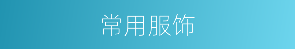 常用服饰的同义词