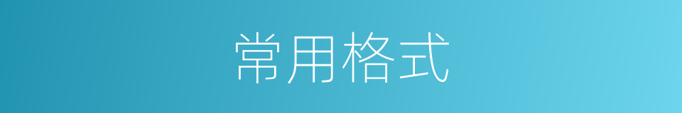 常用格式的同义词