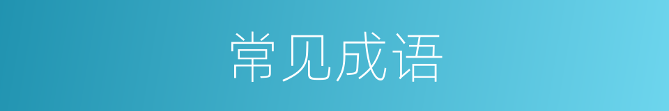常见成语的意思
