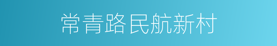 常青路民航新村的同义词