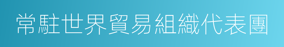 常駐世界貿易組織代表團的同義詞