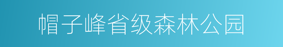 帽子峰省级森林公园的同义词