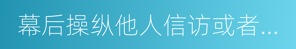 幕后操纵他人信访或者以信访为名借机敛财的同义词