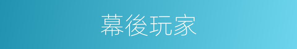 幕後玩家的同義詞