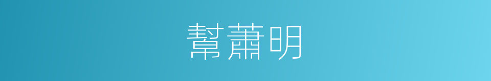 幫蕭明的同義詞