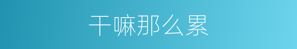 干嘛那么累的同义词