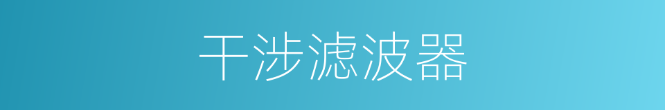 干涉滤波器的同义词