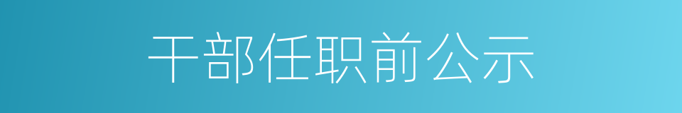干部任职前公示的同义词