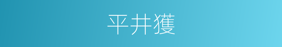 平井獲的同義詞