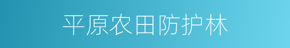 平原农田防护林的同义词