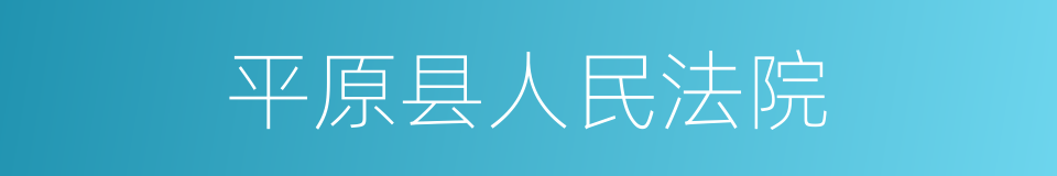 平原县人民法院的同义词