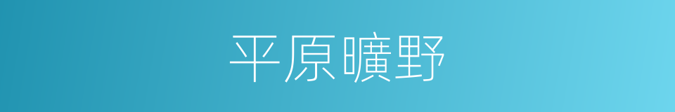 平原曠野的同義詞