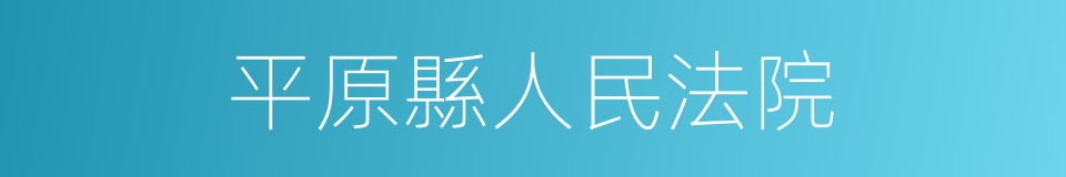 平原縣人民法院的同義詞